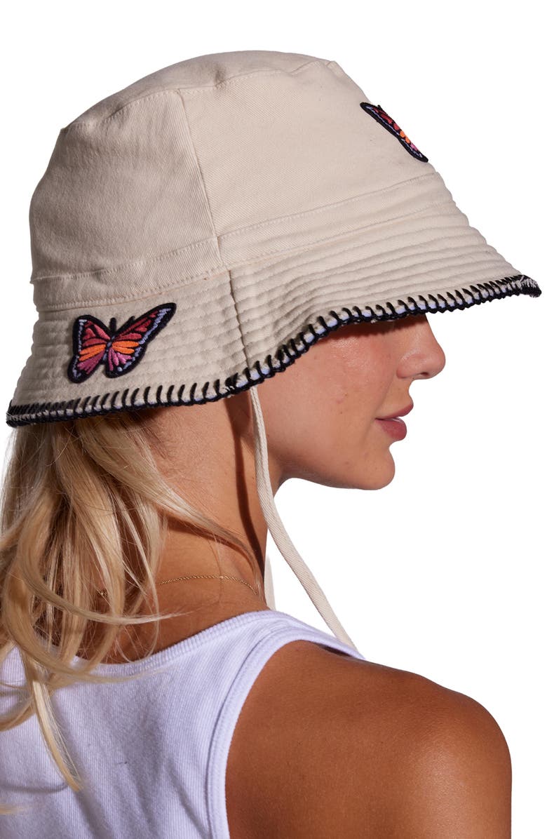 Lauren Moshi Aria Color Butterfly Bucket Hat, Alternate, color, Natural