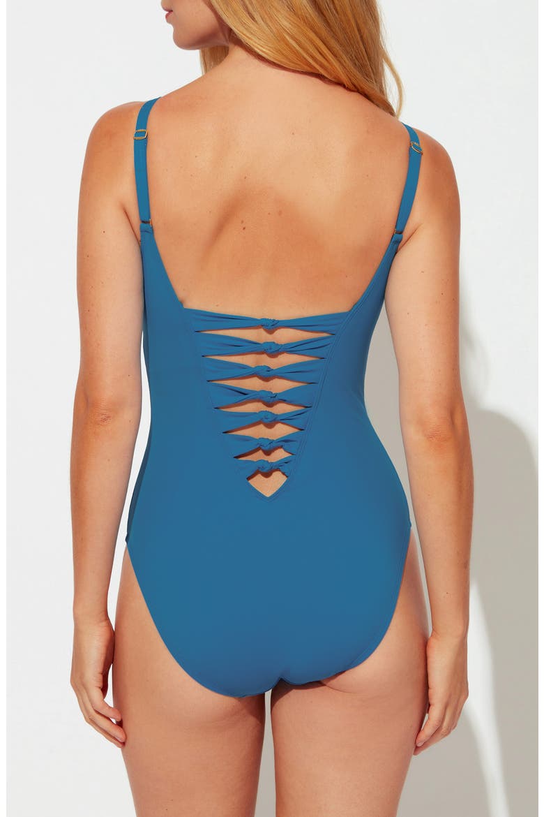 Knotted Detail One-Piece Swimsuit, Alternate, color, MIRAMAR BLEU