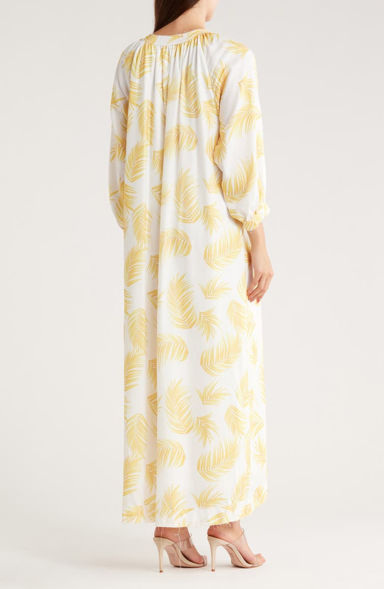 AREA STARS Lyn Raw Hem Kaftan Maxi Dress, Alternate, color, Yellow