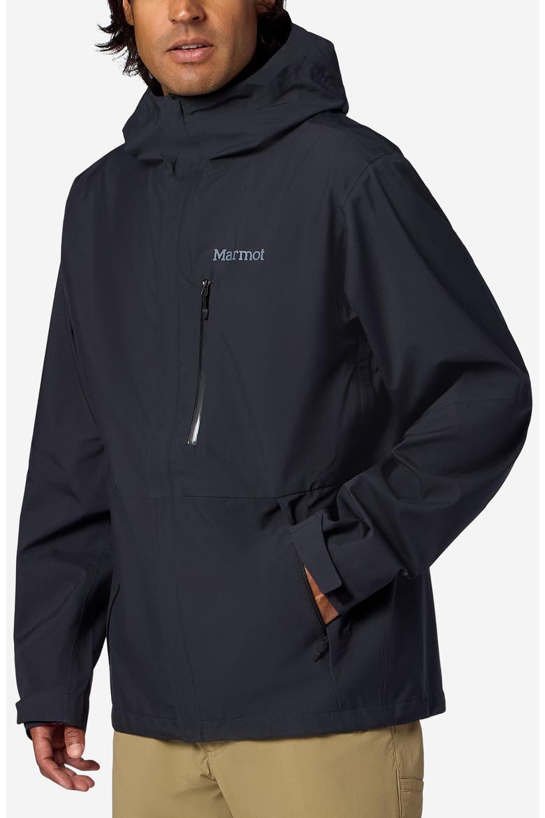 PreCip® Eco Pro Waterproof Hooded Jacket, Main, color, BLACK