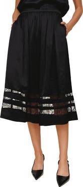 Bella Dahl Lace Inset Midi Skirt