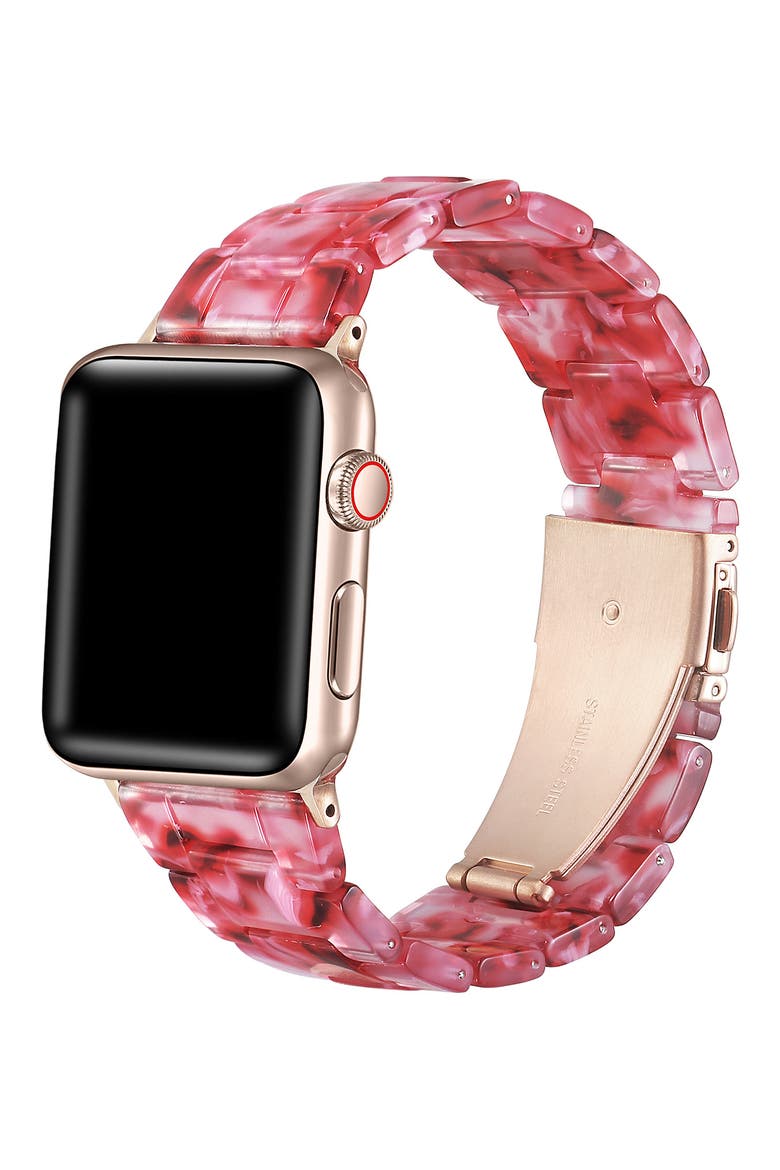 Claire Resin 20mm Apple Watch® Bracelet Watchband, Alternate, color, RED MULTICOLOR