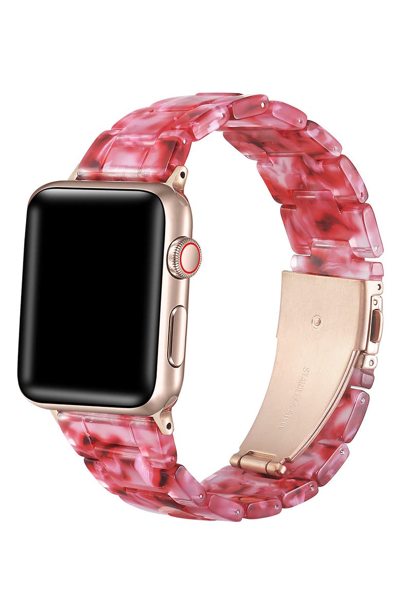 The Posh Tech Claire Resin 20mm Apple Watch<sup>®</sup> Bracelet Watchband, Alternate, color, Red Multicolor