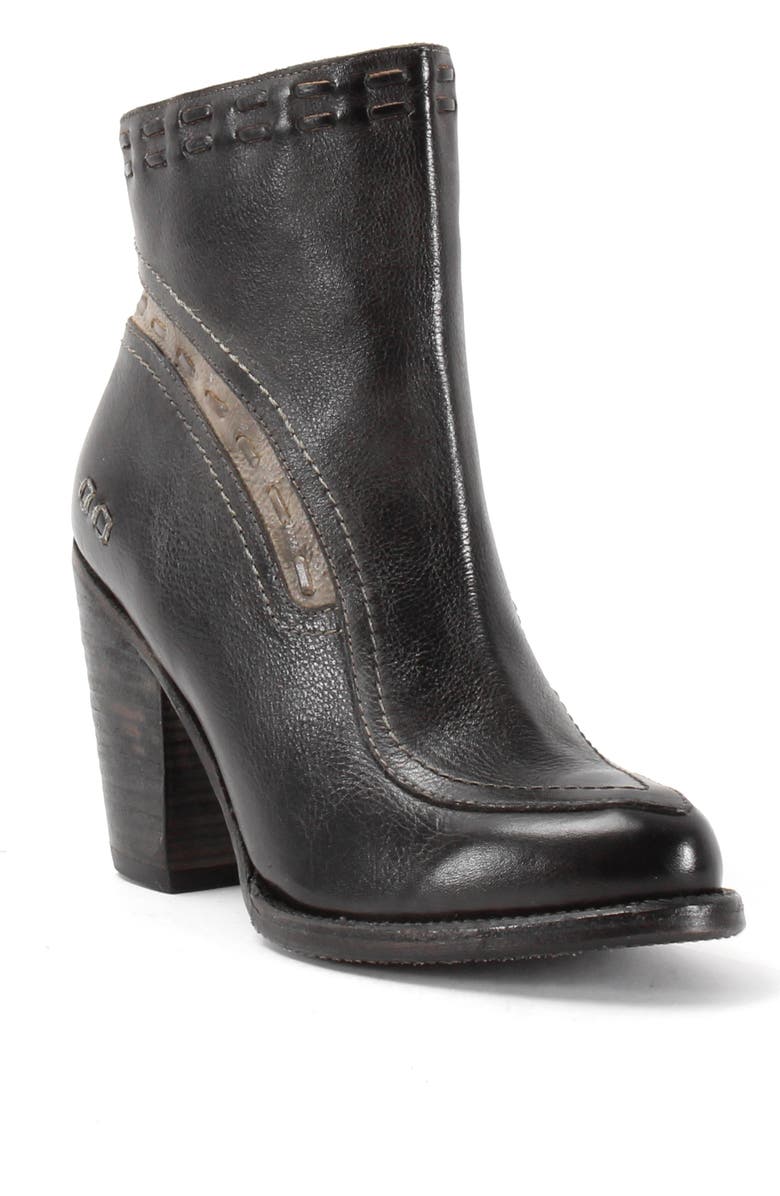 Bed Stu Yuno Heeled Bootie, Main, color, Black Icicle Rustic