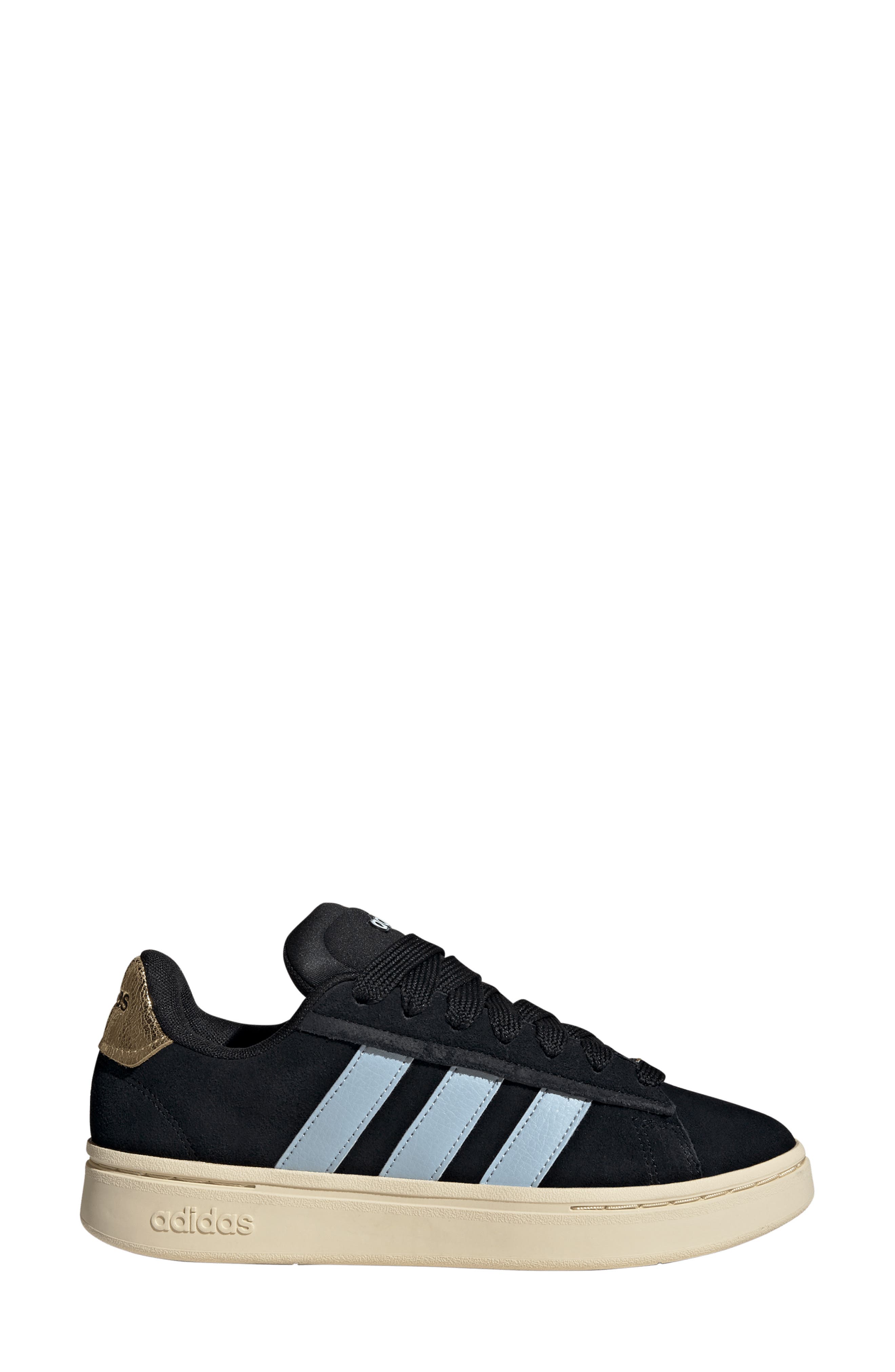 adidas Grand Court Alpha Sneaker, Alternate, color, Black/ Wonder Blue/ Gold Met
