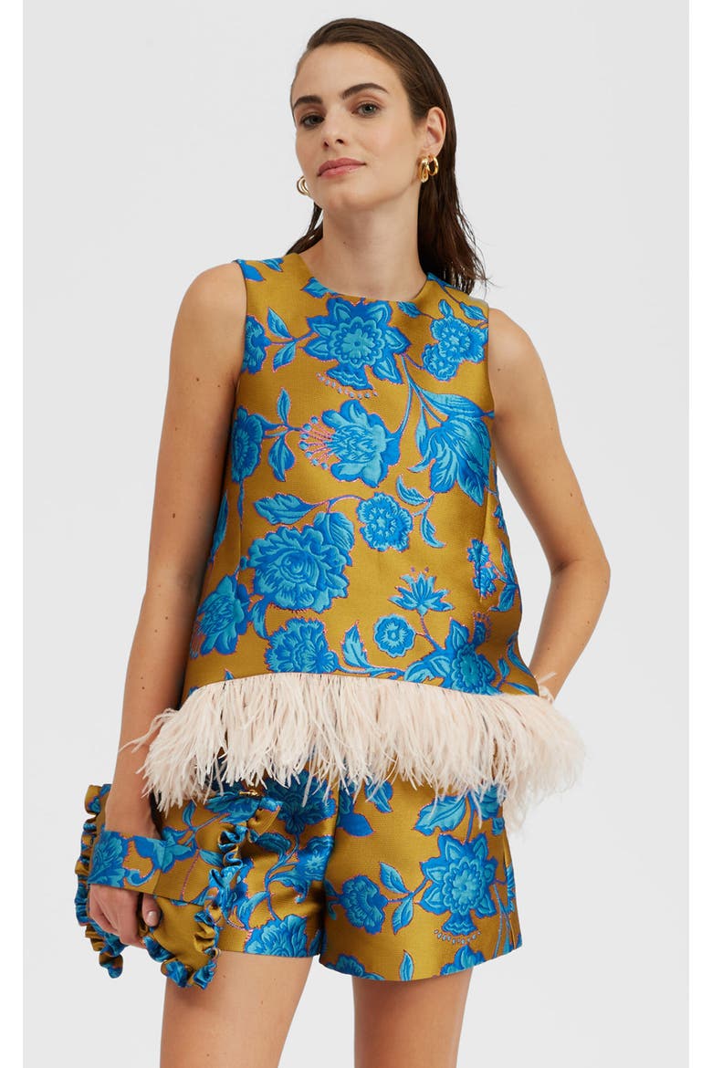 La Scala Top, Main, color, Hottie Jacquard Turquoise
