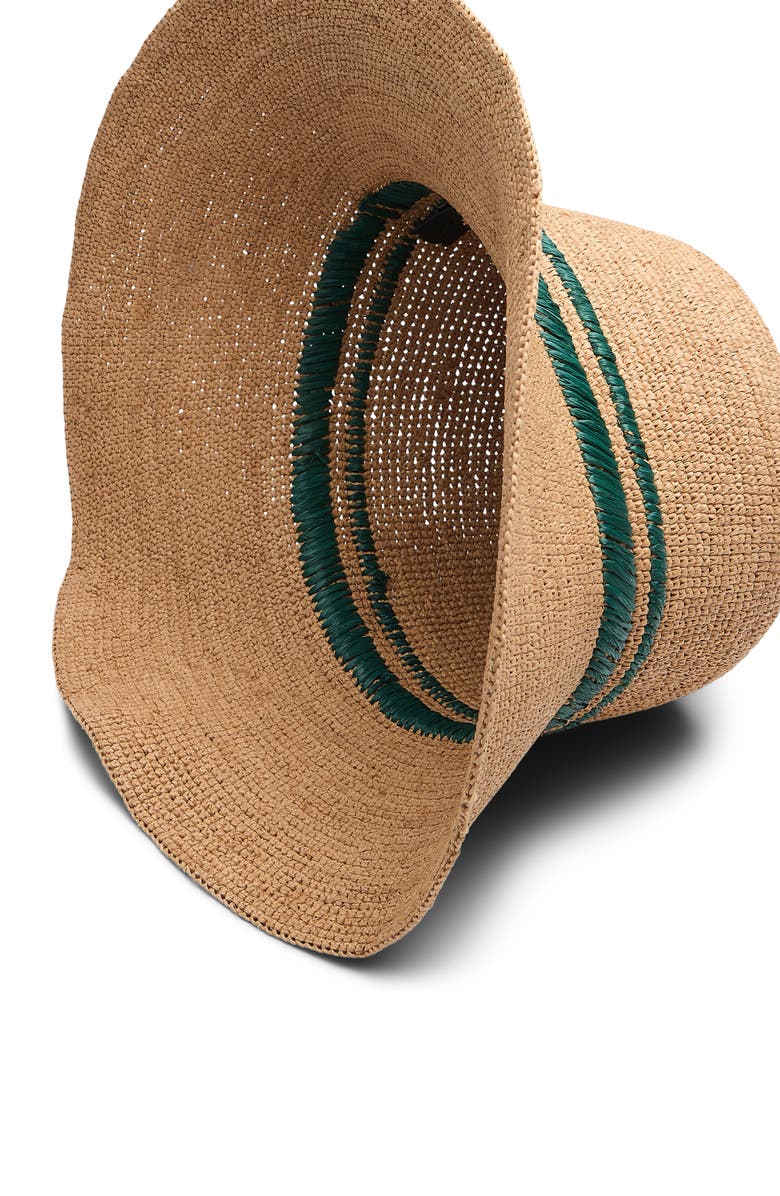 rag & bone Jade Packable Raffia Bucket Hat, Alternate, color, Tan Embroiderd