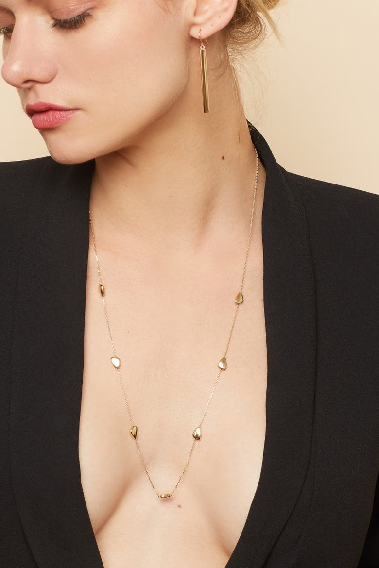 14K Yellow Gold Seaside Station Necklace, Alternate, color, Yellow Gold