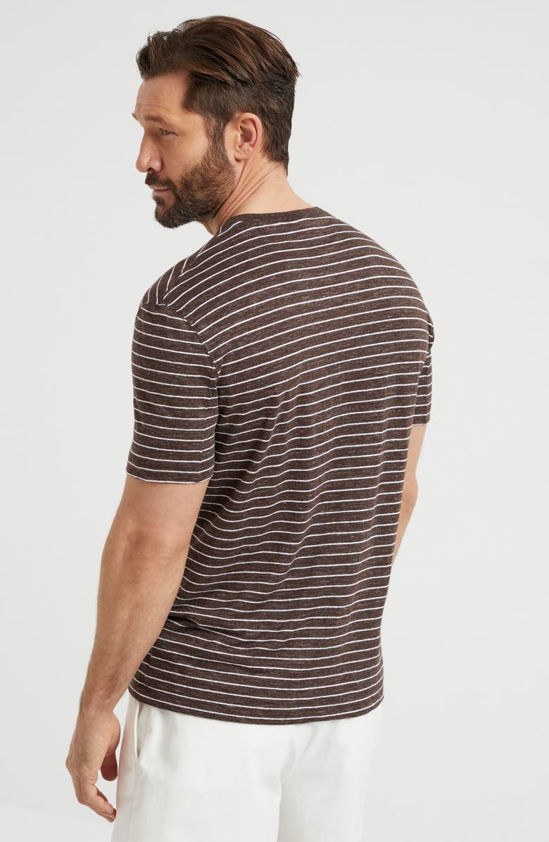 Brunello Cucinelli Striped jersey T-shirt, Alternate, color, 