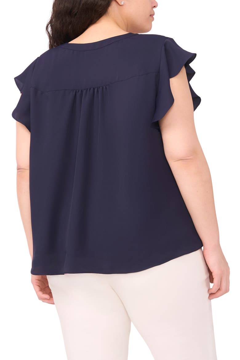 Flutter Sleeve Top, Alternate, color, BARITONE BLUE