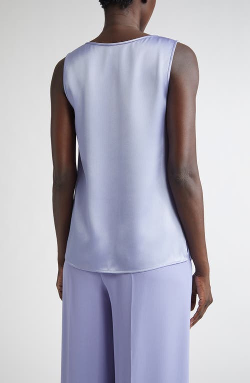 St John St. John Liquid Satin V-neck Tank In Purple