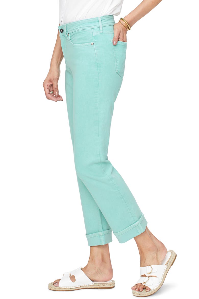 Marilyn Cuff Ankle Straight Leg Jeans, Alternate, color, BLUE DAISY