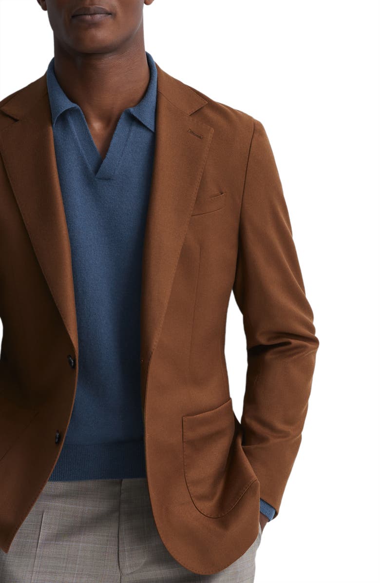 Reiss Swifts Johnny Collar Wool Sweater, Alternate, color, Petrol Blue