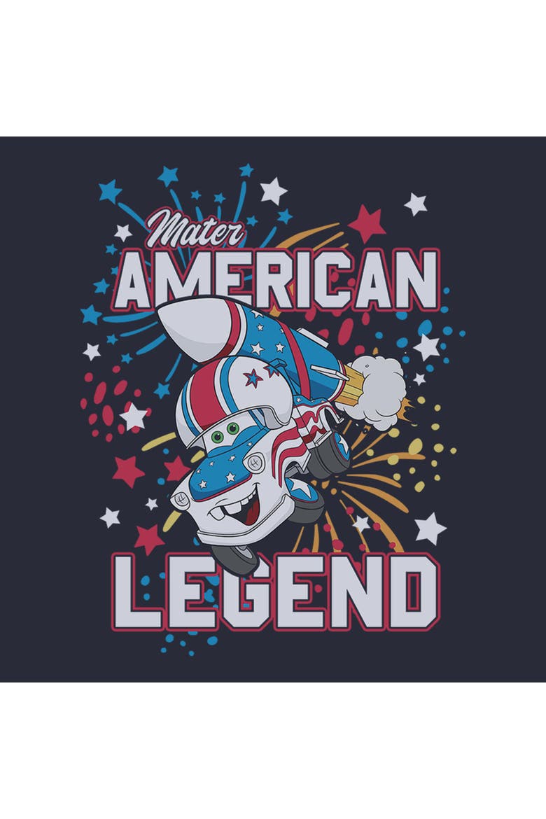 Junior's Cars Tow Mater American Legend Festival Muscle Graphic T-Shirt, Alternate, color, Antique Denim