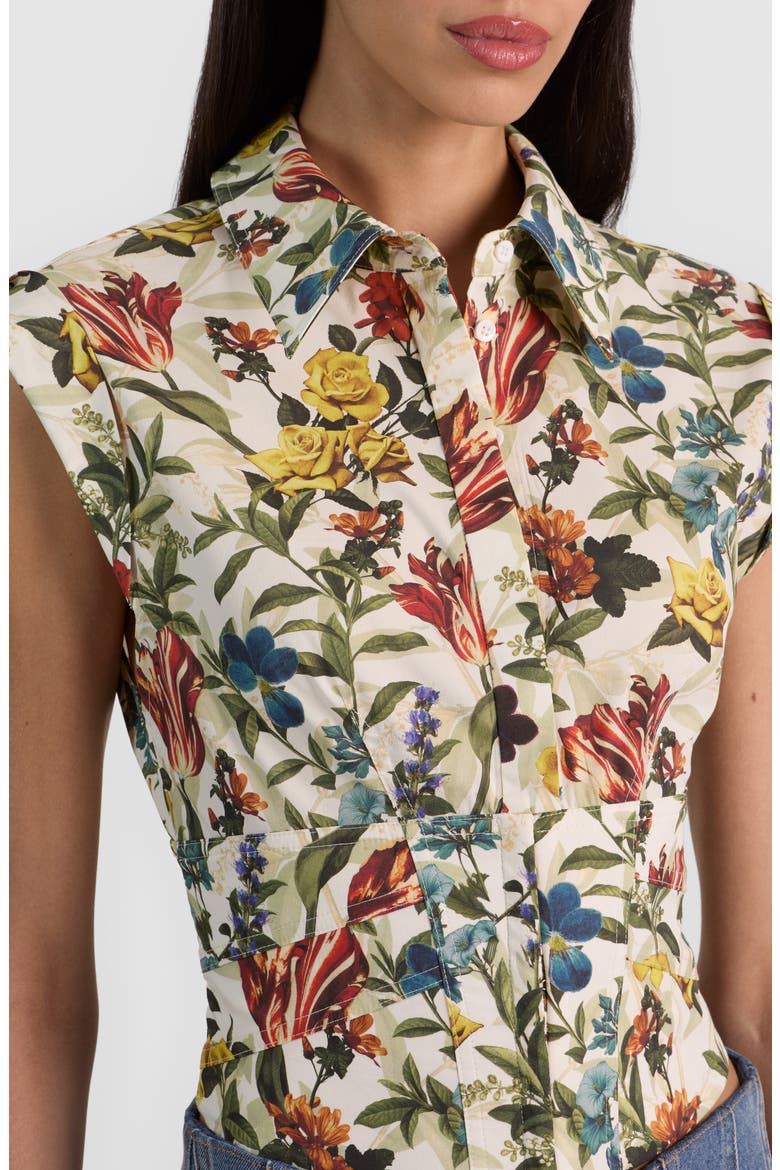 Kim Paneled Corset Top, Alternate, color, DESERT SPRIGS VANILLA