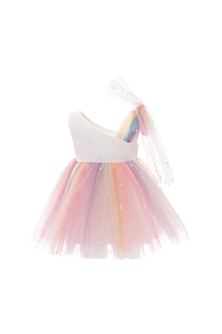 Pastel Tulle Party Dress, Main, color, White