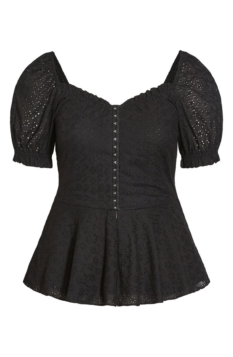 City Chic Sweet Broderie Cotton Top, Alternate, color,