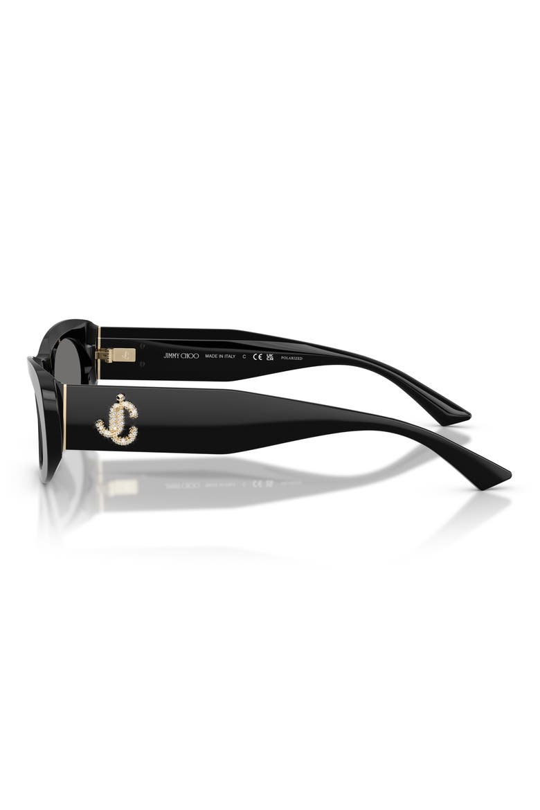 Danny 54mm Polarized Oval Sunglasses, Alternate, color, BLACK / POLAR GRAY
