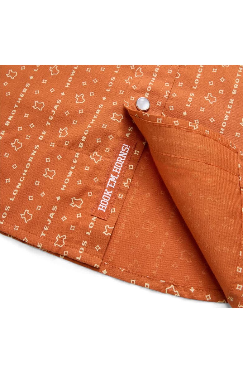 Howler Brothers Men's Texas Orange Texas Longhorns x Howler Brothers Texas Print Full-Snap Shirt, Alternate, color, Burnt Orange