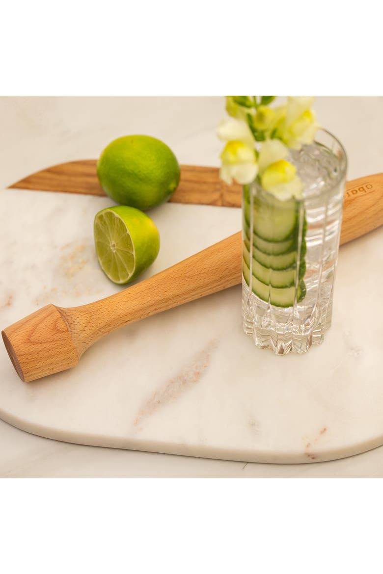 Wooden Cocktail Muddler, Alternate, color, Natural