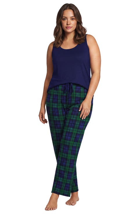 Plus Size Waffle 3 Piece Pajama Set - Tank Pants And Cardigan Robe