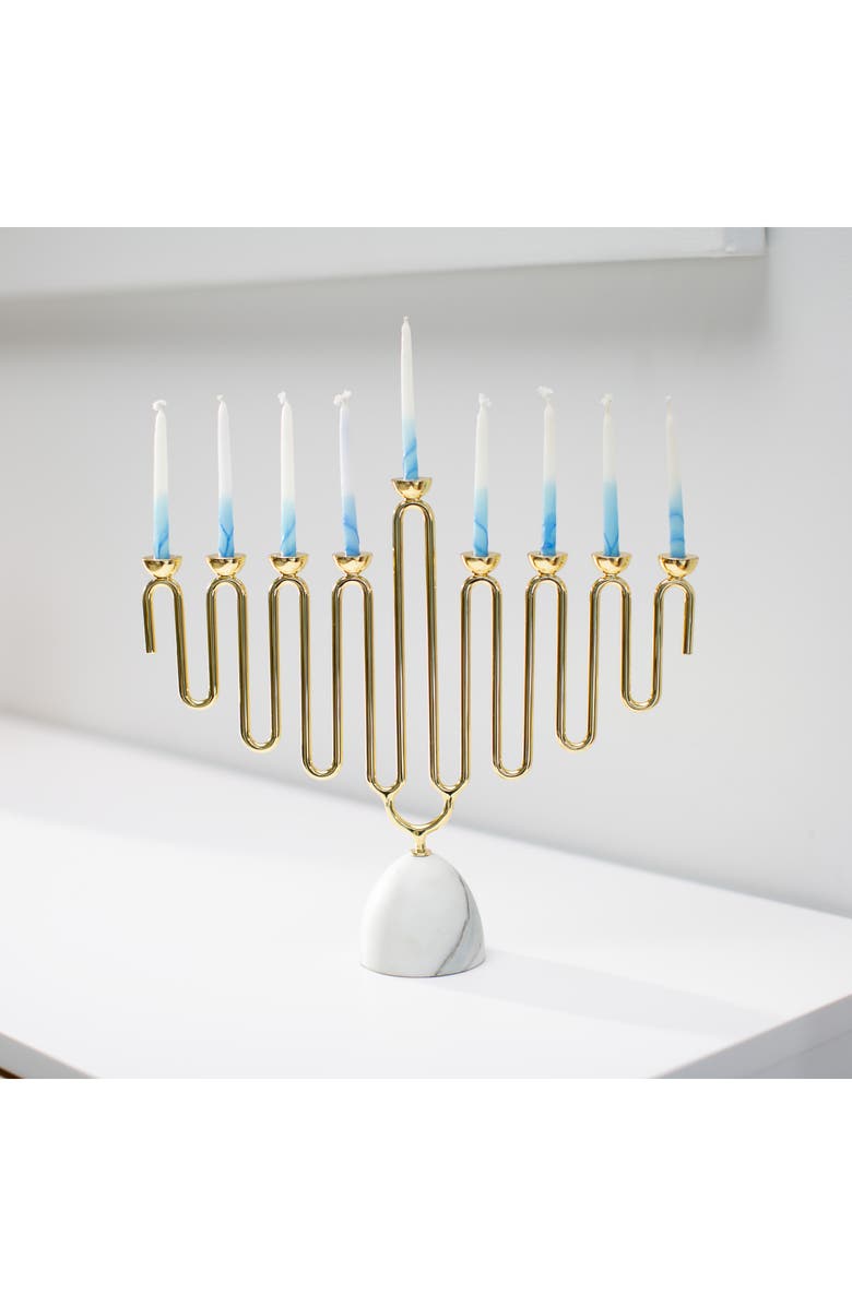 ANNA New York Coluna Menorah, Alternate, color, White And Gold