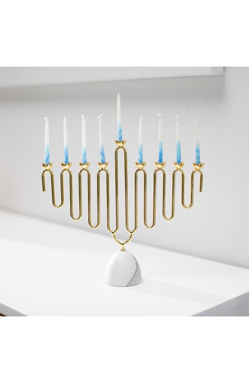 Anna New York Coluna Menorah In White And Gold
