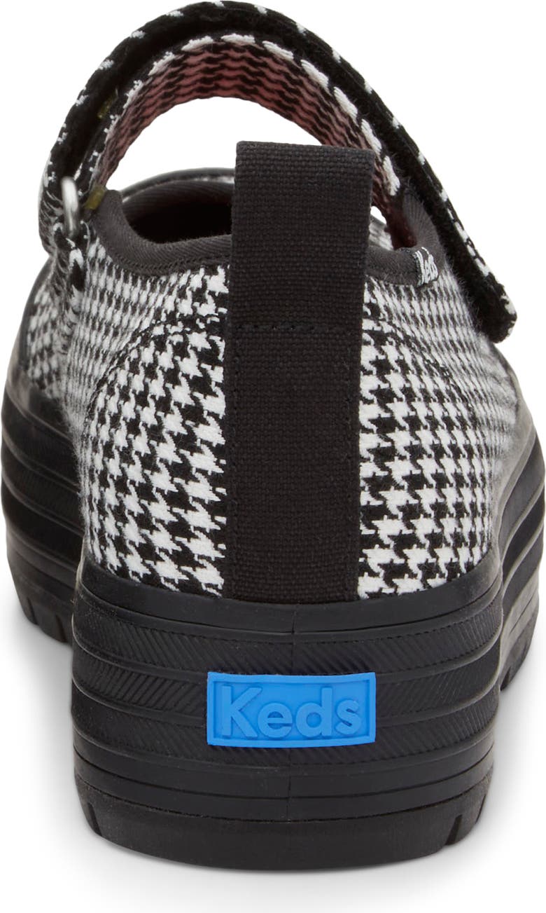 Keds Sneaker Mary Jane Donna Punta Quadrata - Pizzo Floreale Color Crema - Taglia 9