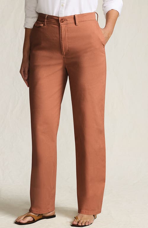 Lands' End Chino High Rise Rail Straight Leg Pants In Brown