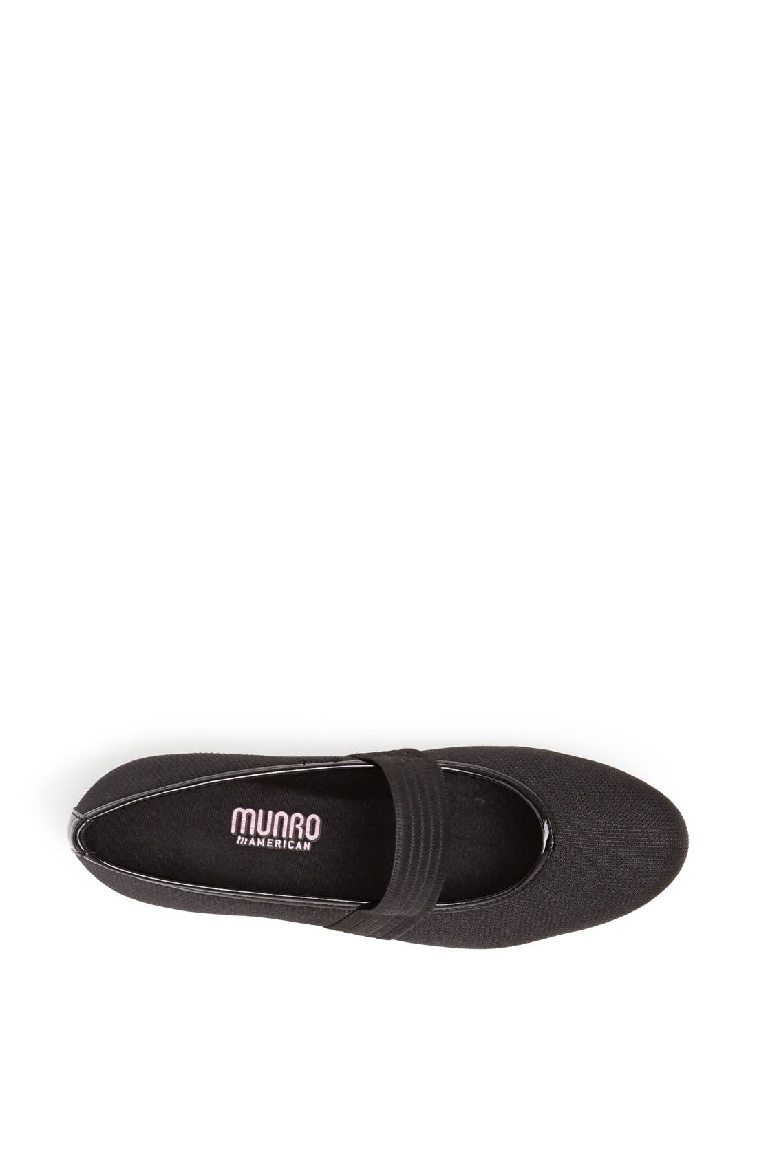 'Fran' Zebra Stripe Flat, Alternate, color, BLACK/ METALLIC