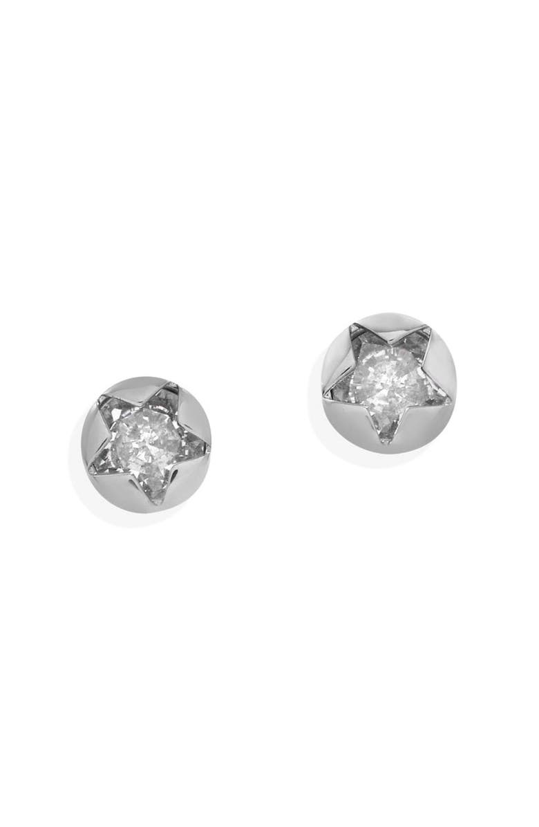 Alex and Ani Crystal Star Mini Stud Earrings, Main, color, Silver