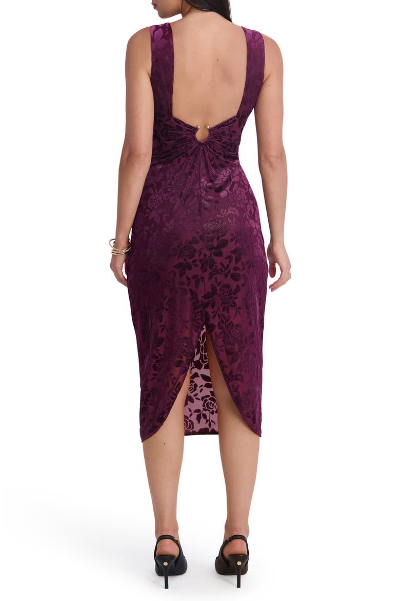 Bunout Velvet Sheath Dress, Alternate, color, BORDEAUX