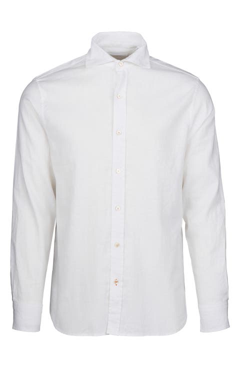 Santorini Stretch Linen & Cotton Button-Up Shirt