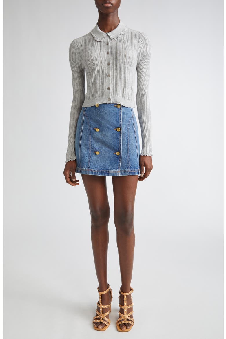Lottie Pointelle Rib Cardigan, Alternate, color, SLATE