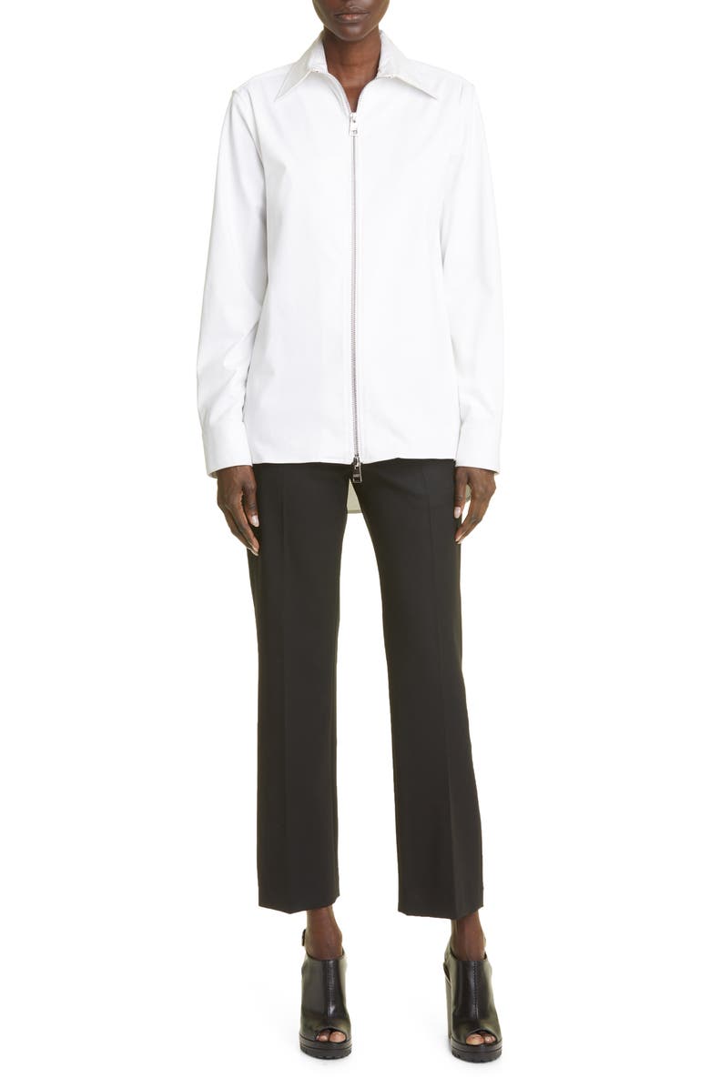 Brandon Maxwell Stretch Wool Straight Leg Crop Pants, Alternate, color, 