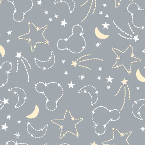 Lambs & Ivy Disney Baby Mickey Mouse Celestial Fitted Crib Sheet In Gray