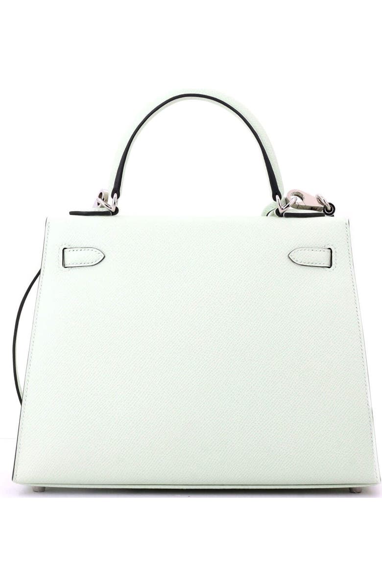 Pre-Owned Hermes Kelly Handbag Green Epsom with Palladium Hardware 25, Alternate, color,