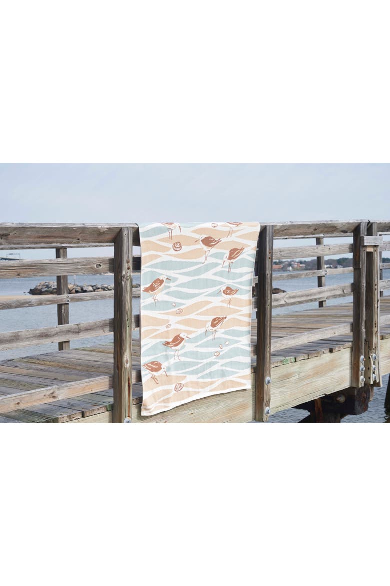 Beach Tides Sandpipers Woven Knit Throw Blanket 50" x 60", Alternate, color, Brown
