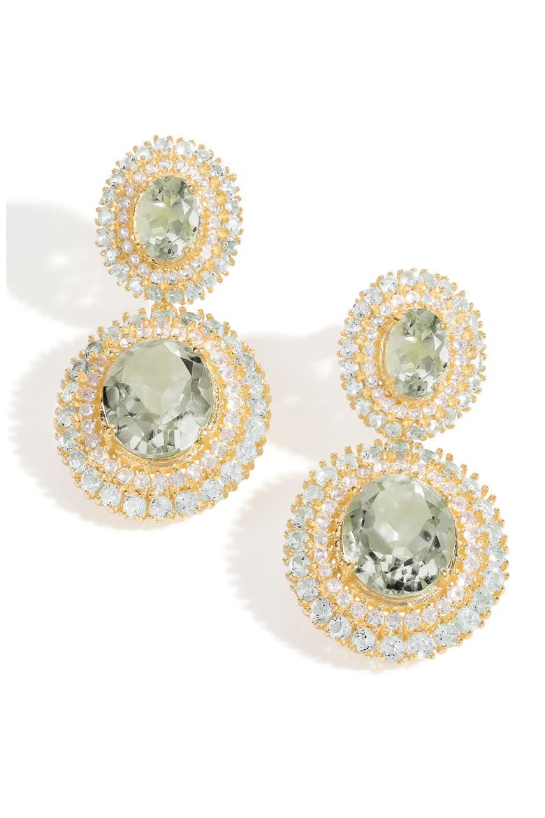 Semiprecious Stone Drop Earrings, Main, color, GREEN