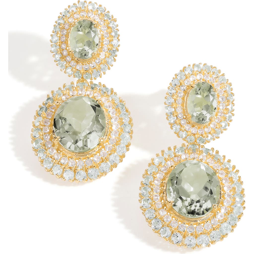 Ys Gems Semiprecious Stone Drop Earrings In Green