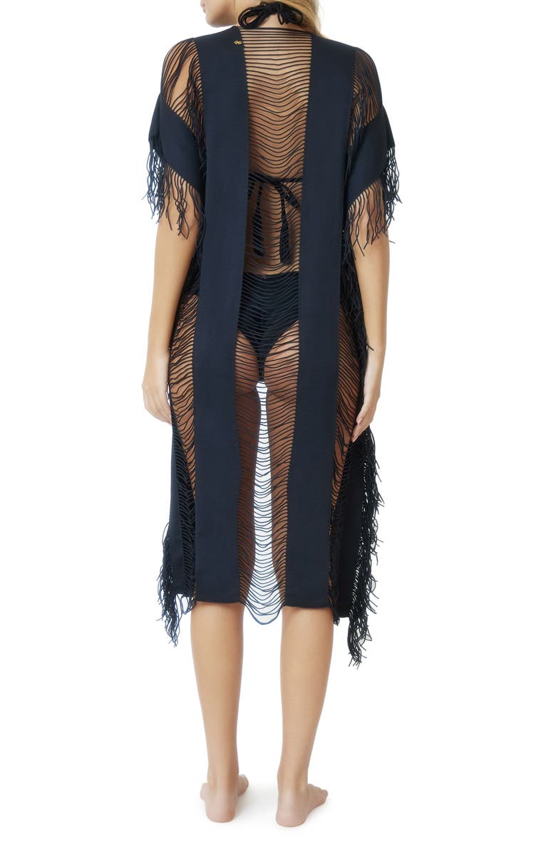 PQ SWIM Monique Draped Fringe Cover-Up, Alternate, color, Black