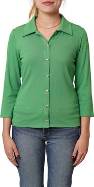 CYRUS Buttoned Ribbed Knit Top