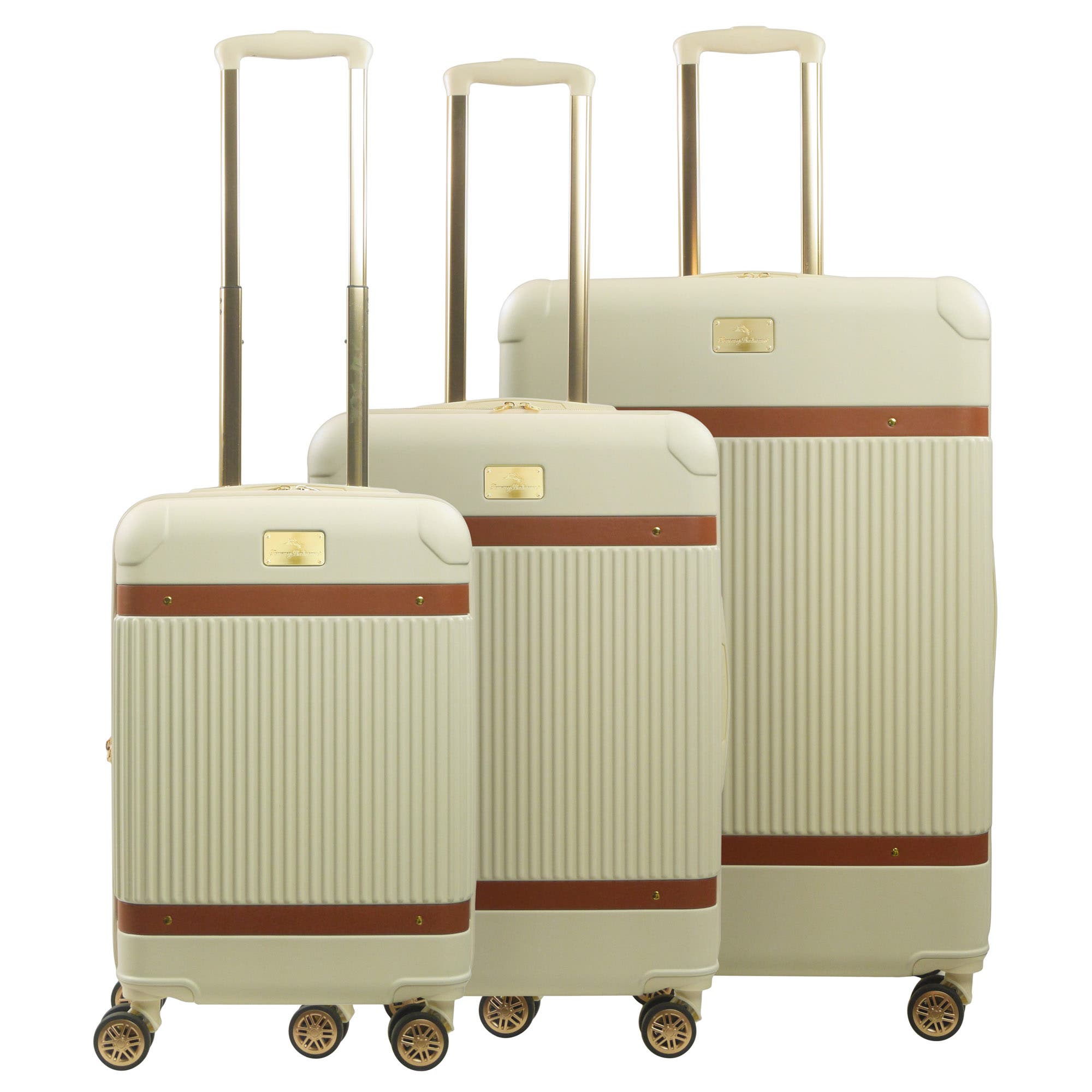 Tommy Bahama 3-Piece Stripes Hard-Sided Luggage, Alternate, color, Cream