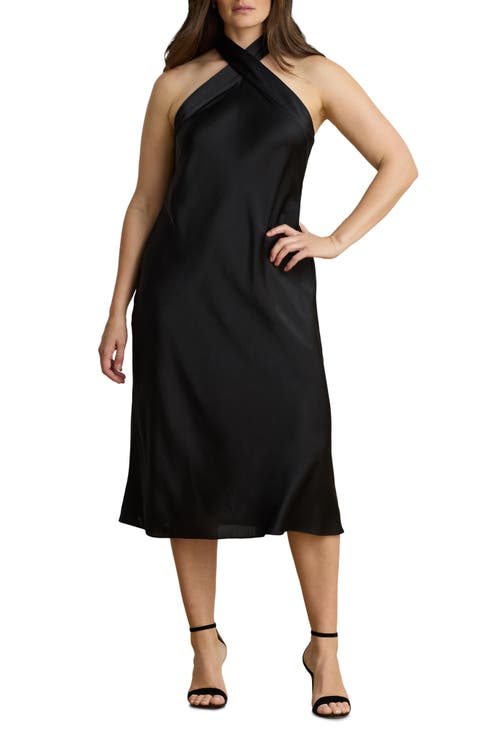 Satin Halter Neck Cocktail Dress