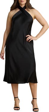 Lauren Ralph Lauren Satin Halter Neck Cocktail Dress