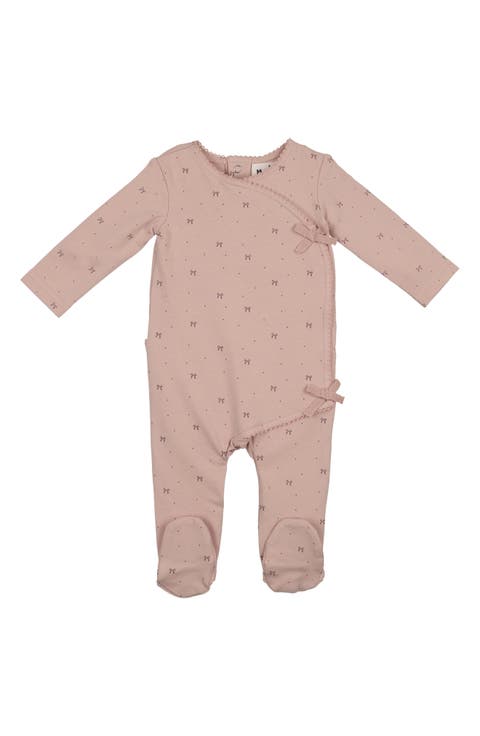 Bow Wrap Cotton Blend Footie (Baby)
