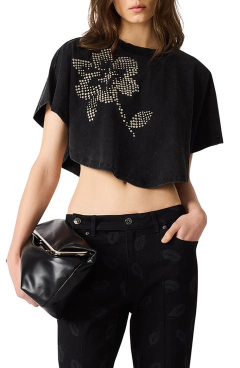 Callum Embellished Floral Graphic Top