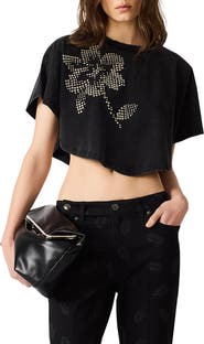 Steve Madden Callum Embellished Floral Graphic Top