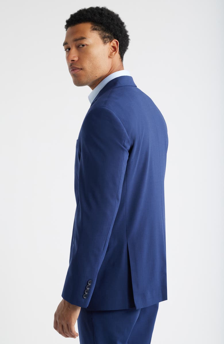 Nordstrom Henrik Trim Fit Solid Stretch Wool Suit Jacket, Alternate, color, Navy Peacoat