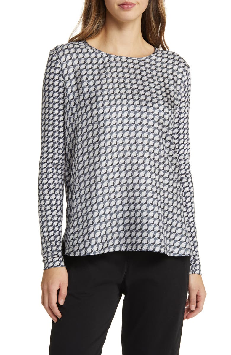 Max Mara Leisure Scrigno Long Sleeve Silk Blend Top, Main, color,